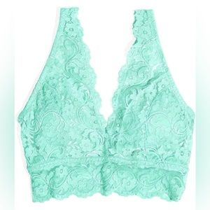 Smart & Sexy Signature Lace Deep V Wireless Bralette | Mint Chip | NWT | Large